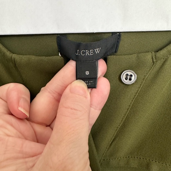 J.crew olive green covered button crepe tunic /8/ - Picture 4 of 7
